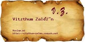 Vitzthum Zalán névjegykártya